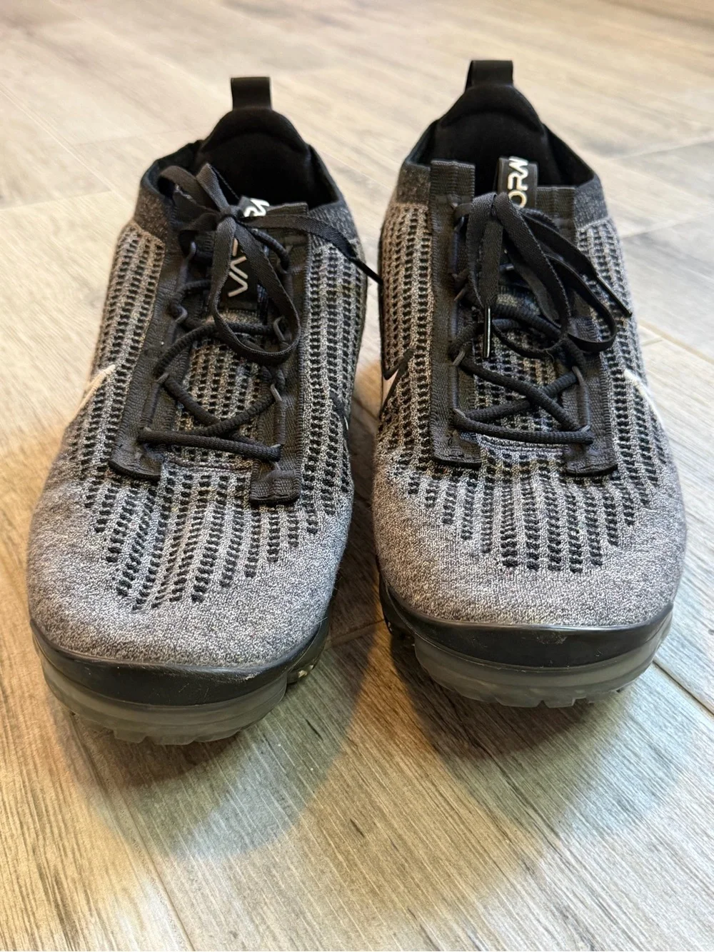 Nike Air VaporMax Flyknit 2021 Men's Running Shoes Black Gray Size 11